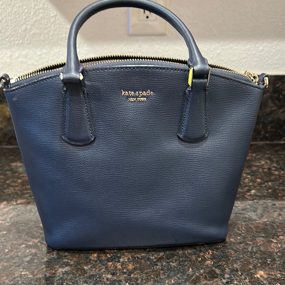 Kate Spade Blue Satchel Structured Leather Bag